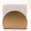Golden minimalist semi-circular tissue storage rack
